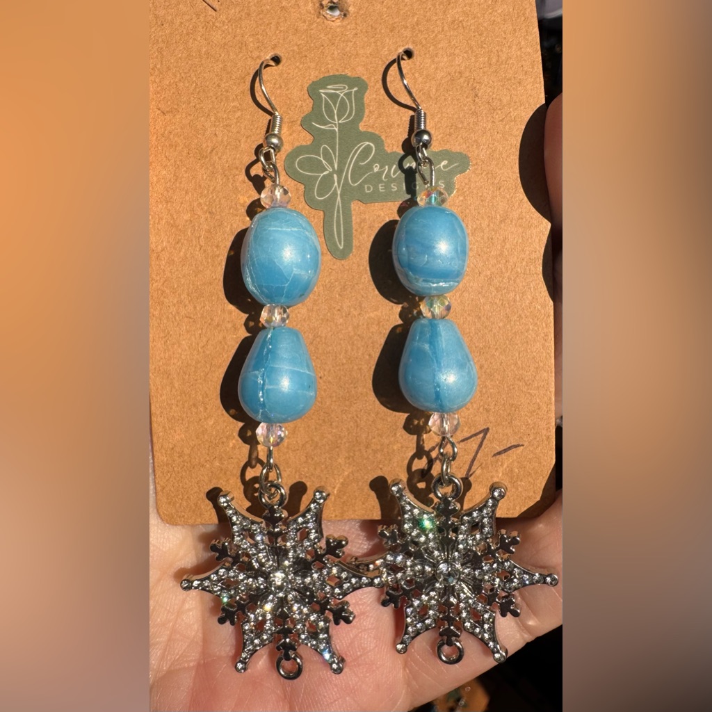 Turquoise Blue And Silver Filigree Earrings